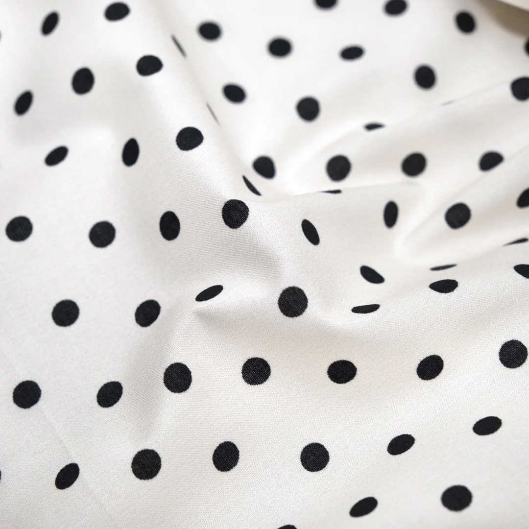 Little Dots Printed Cotton Lawn - Ivory/Black