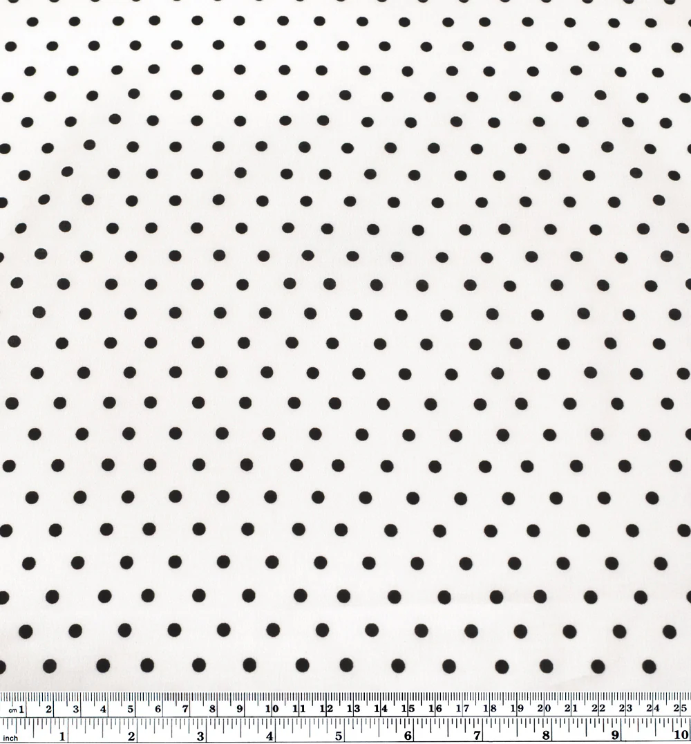 Little Dots Printed Cotton Lawn - Ivory/Black - Image 3
