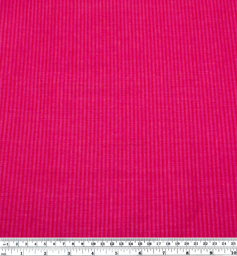 Lollipop Stripe Yarn Dyed Linen Cotton - Raspberry/Magenta Rose - Image 3