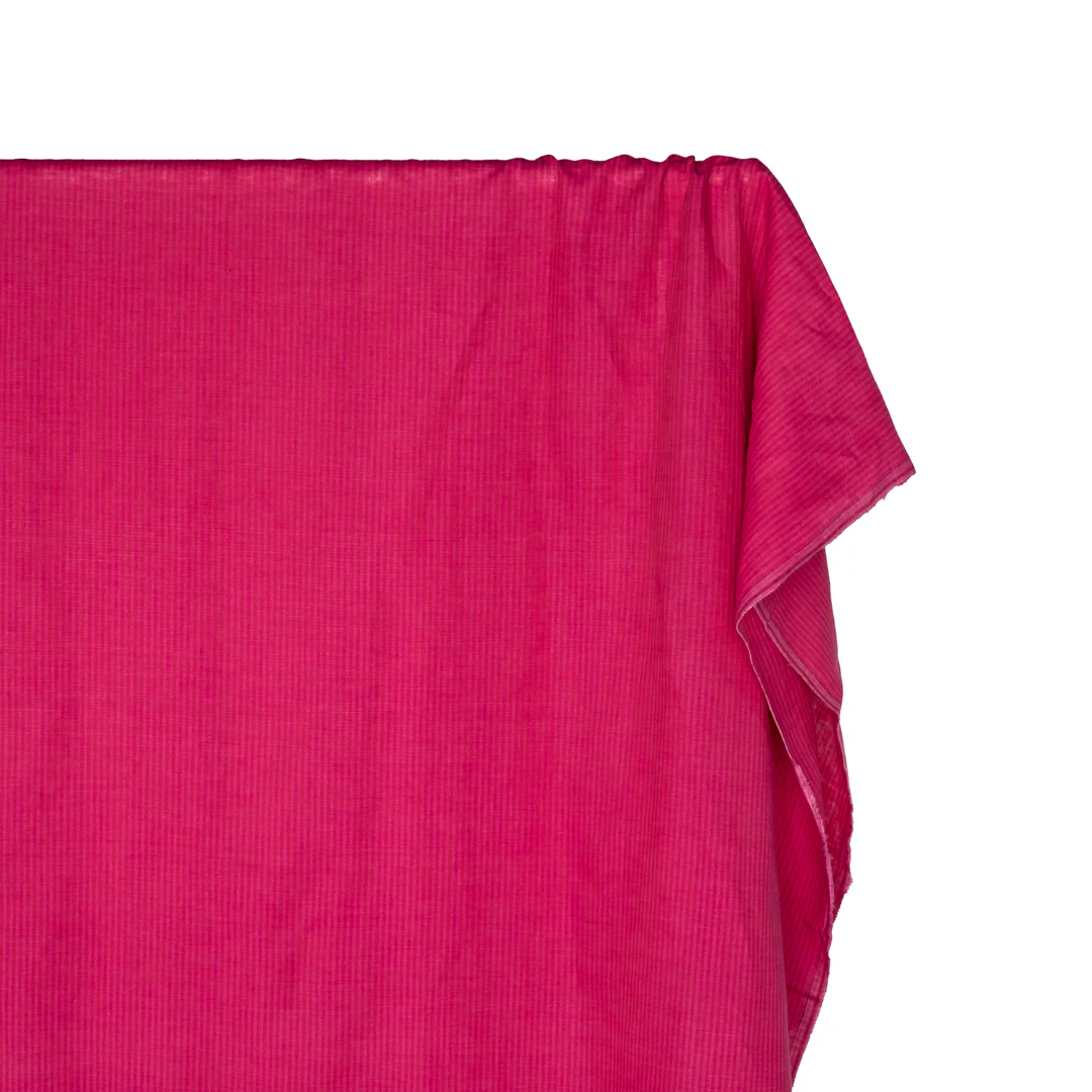 Lollipop Stripe Yarn Dyed Linen Cotton - Raspberry/Magenta Rose - Image 4
