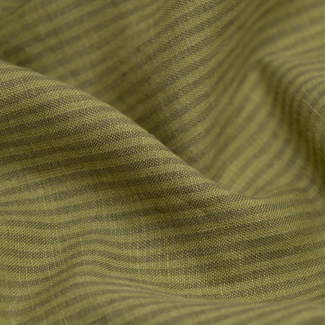 Lollipop Stripe Yarn Dyed Linen Cotton - Sage/Willow