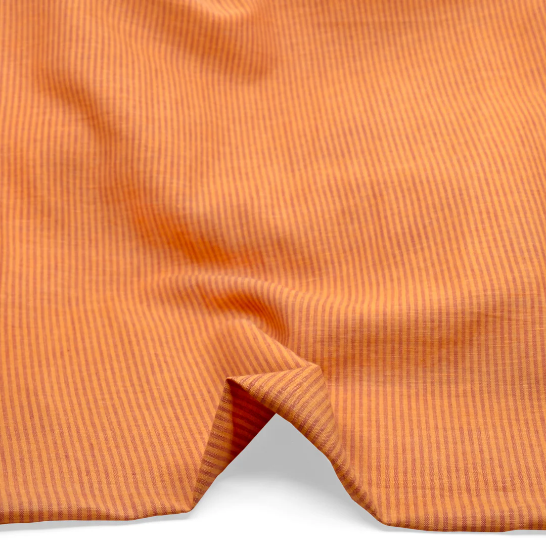 Lollipop Stripe Yarn Dyed Linen Cotton - Sherbert/Guava - Image 2