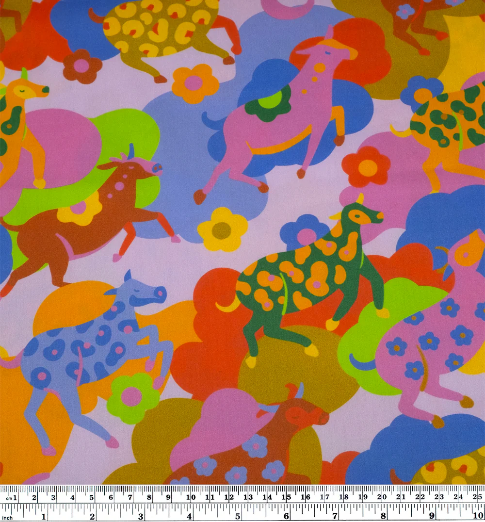 Long Paddock Organic Cotton Sateen - Pale Wisteria/Blueberry/Tulip - Image 5