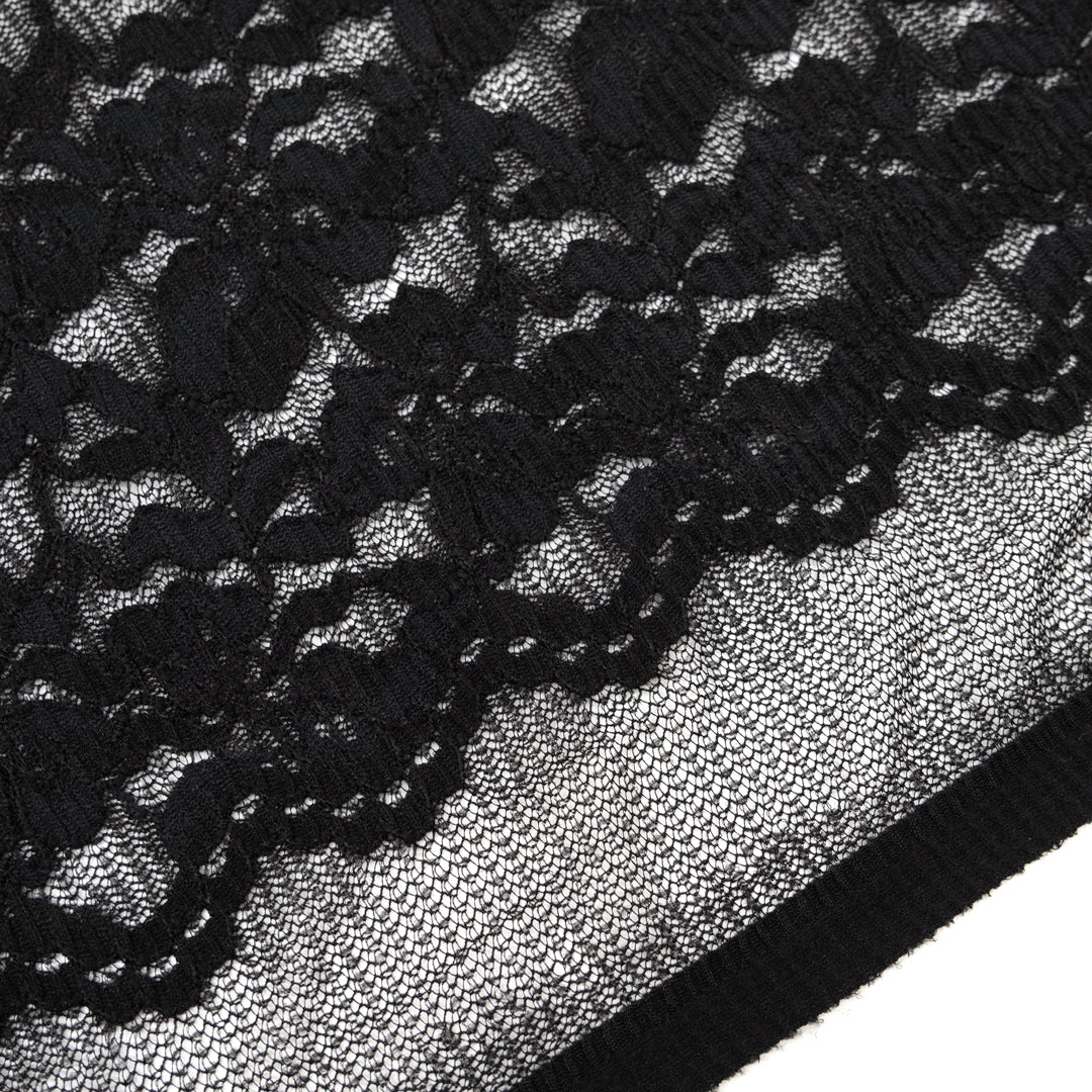 Lovelorn Stretch Corded Lace - Black