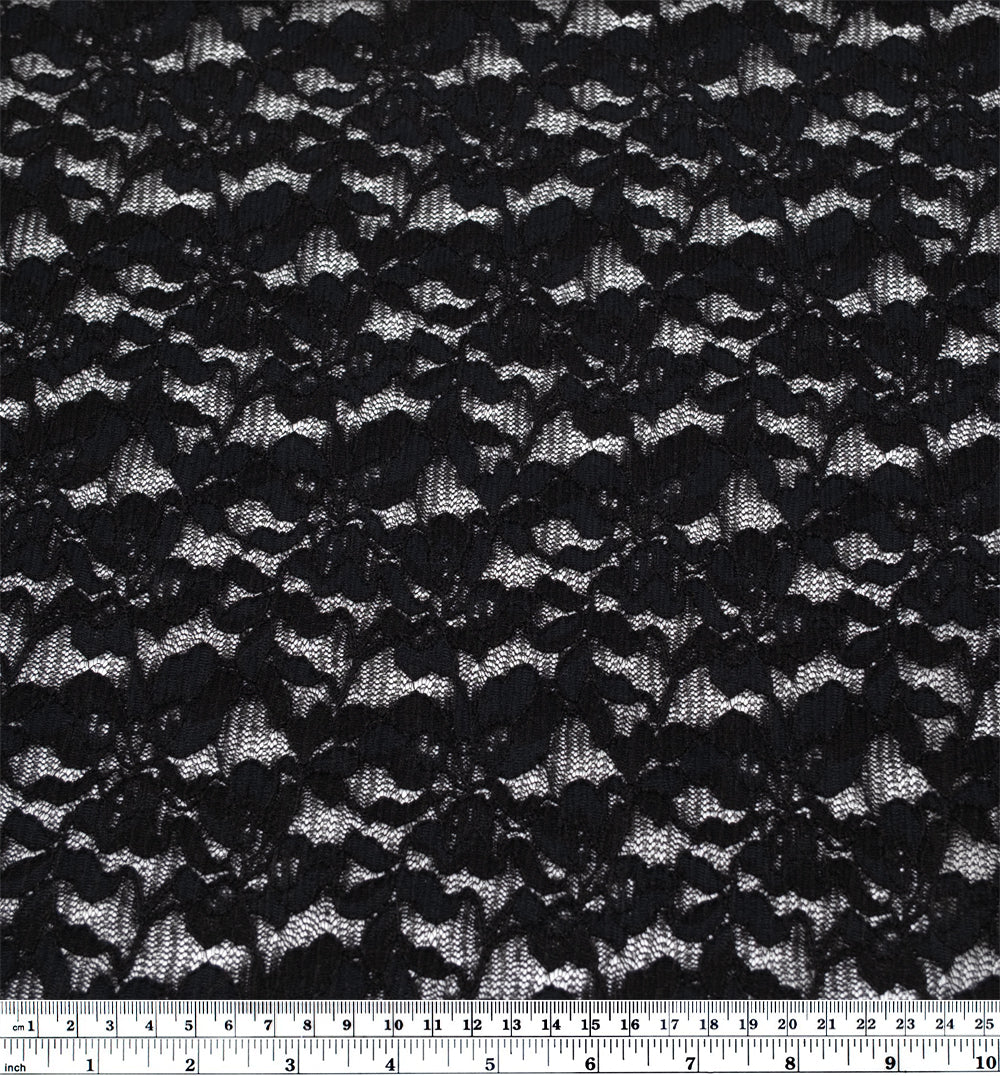 Lovelorn Stretch Corded Lace - Black - Image 3