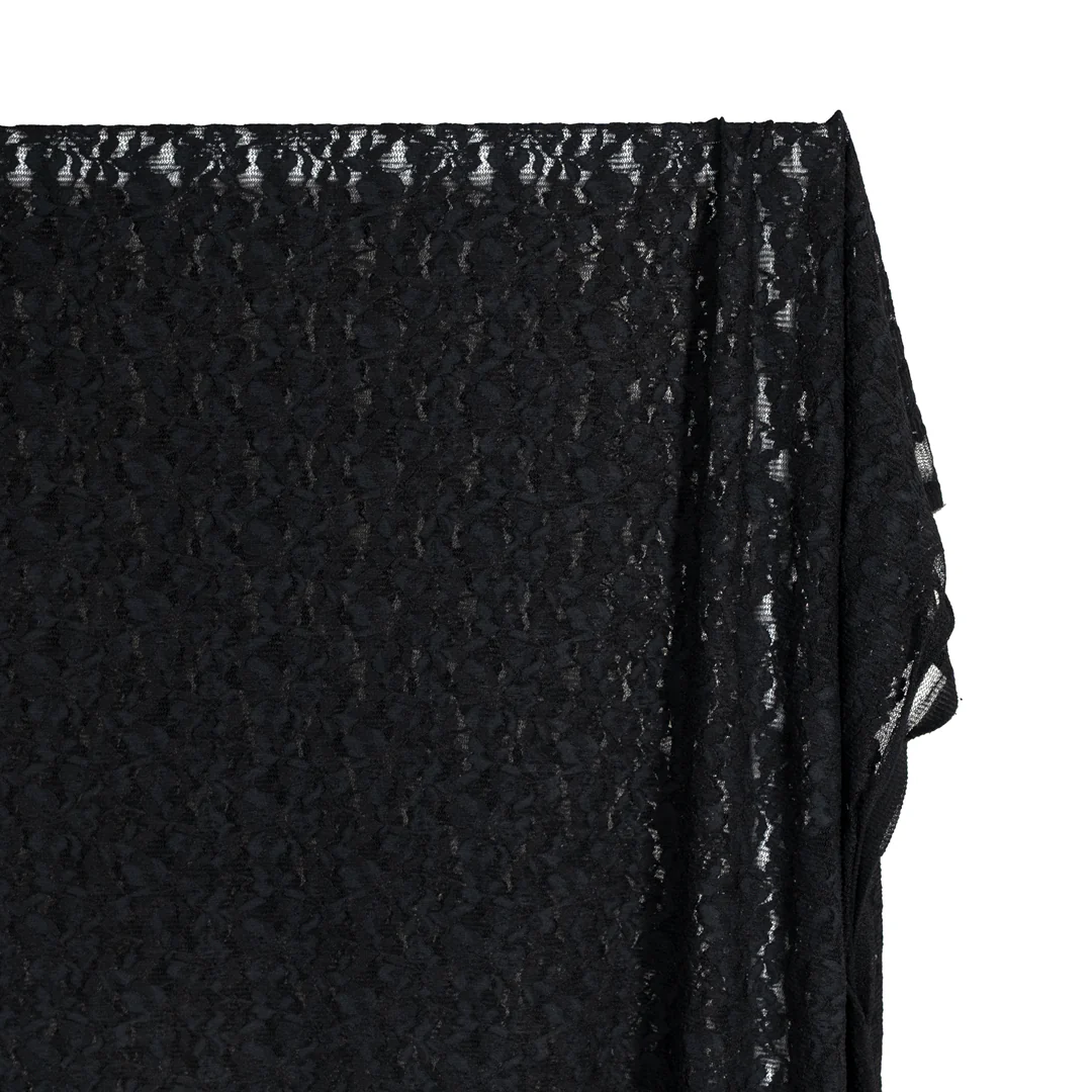 Lovelorn Stretch Corded Lace - Black - Image 4