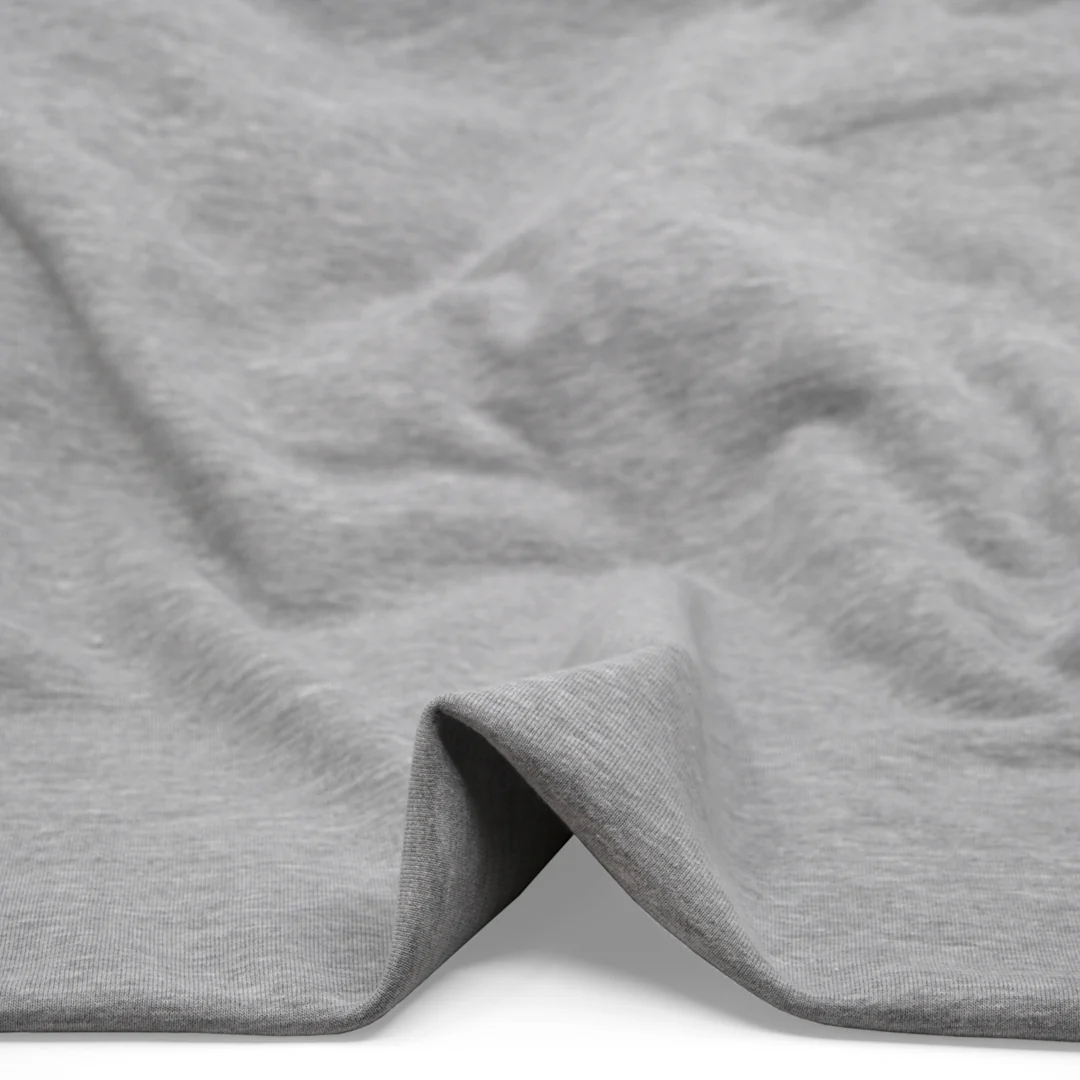 Luxe Cotton Blend French Terry - Heather Grey - Image 2