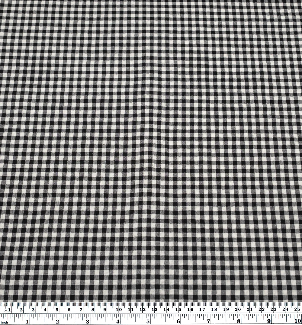 Macaron Mini Gingham Seersucker - Black Liquorice - Image 3