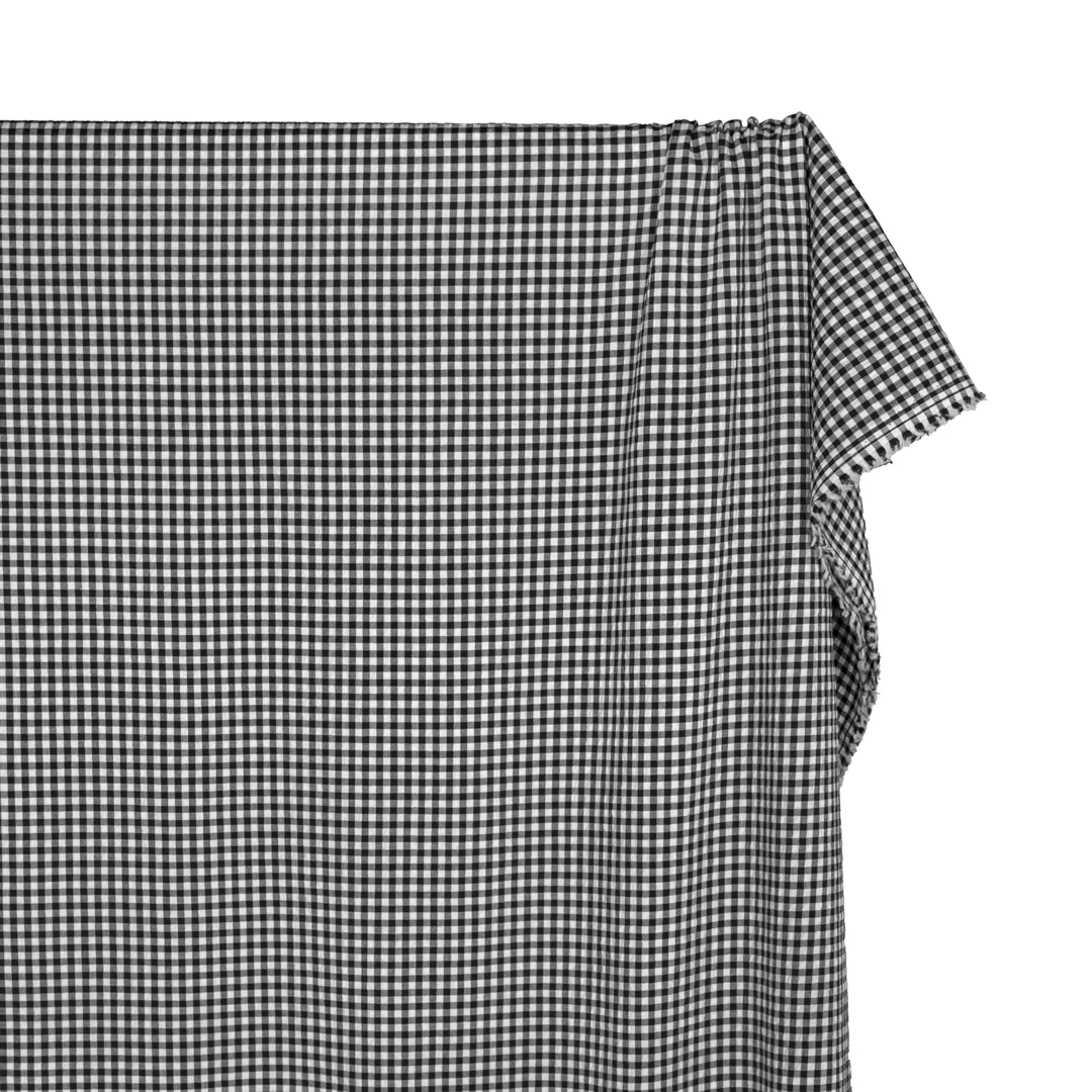 Macaron Mini Gingham Seersucker - Black Liquorice - Image 4