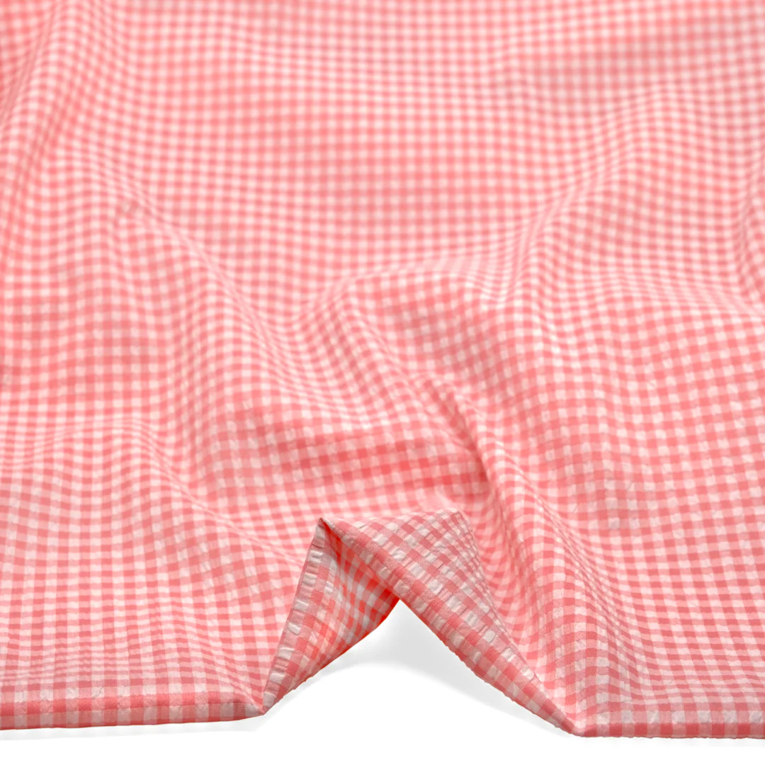 Macaron Mini Gingham Seersucker - Bubblegum - Image 2