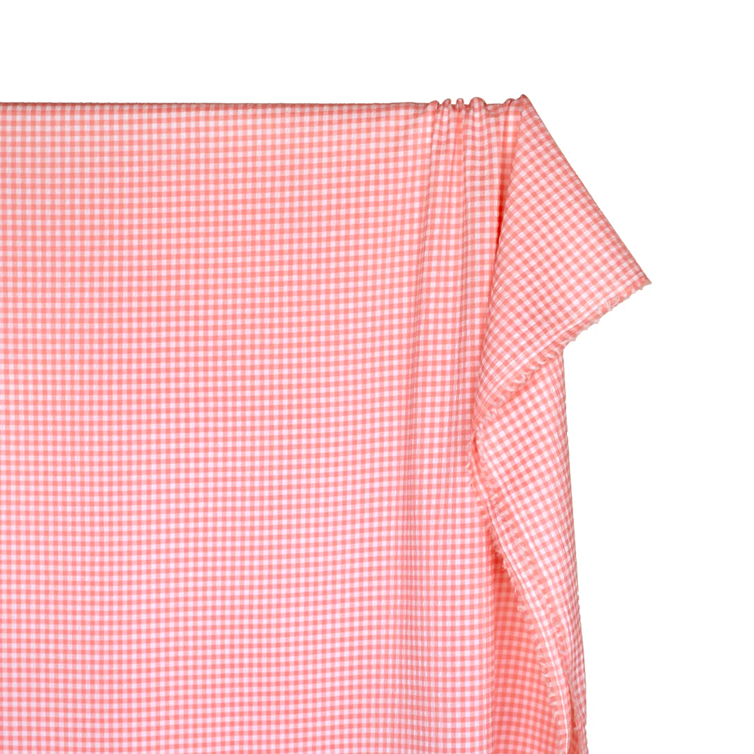 Macaron Mini Gingham Seersucker - Bubblegum - Image 4