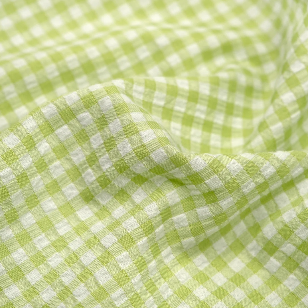 Macaron Mini Gingham Seersucker - Sour Apple