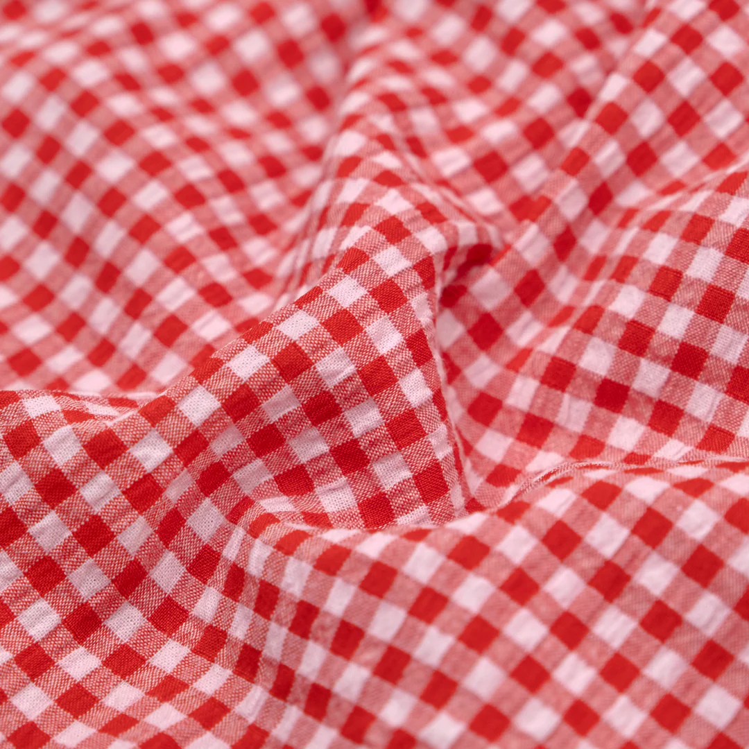 Macaron Mini Gingham Seersucker - Strawberry Shortcake