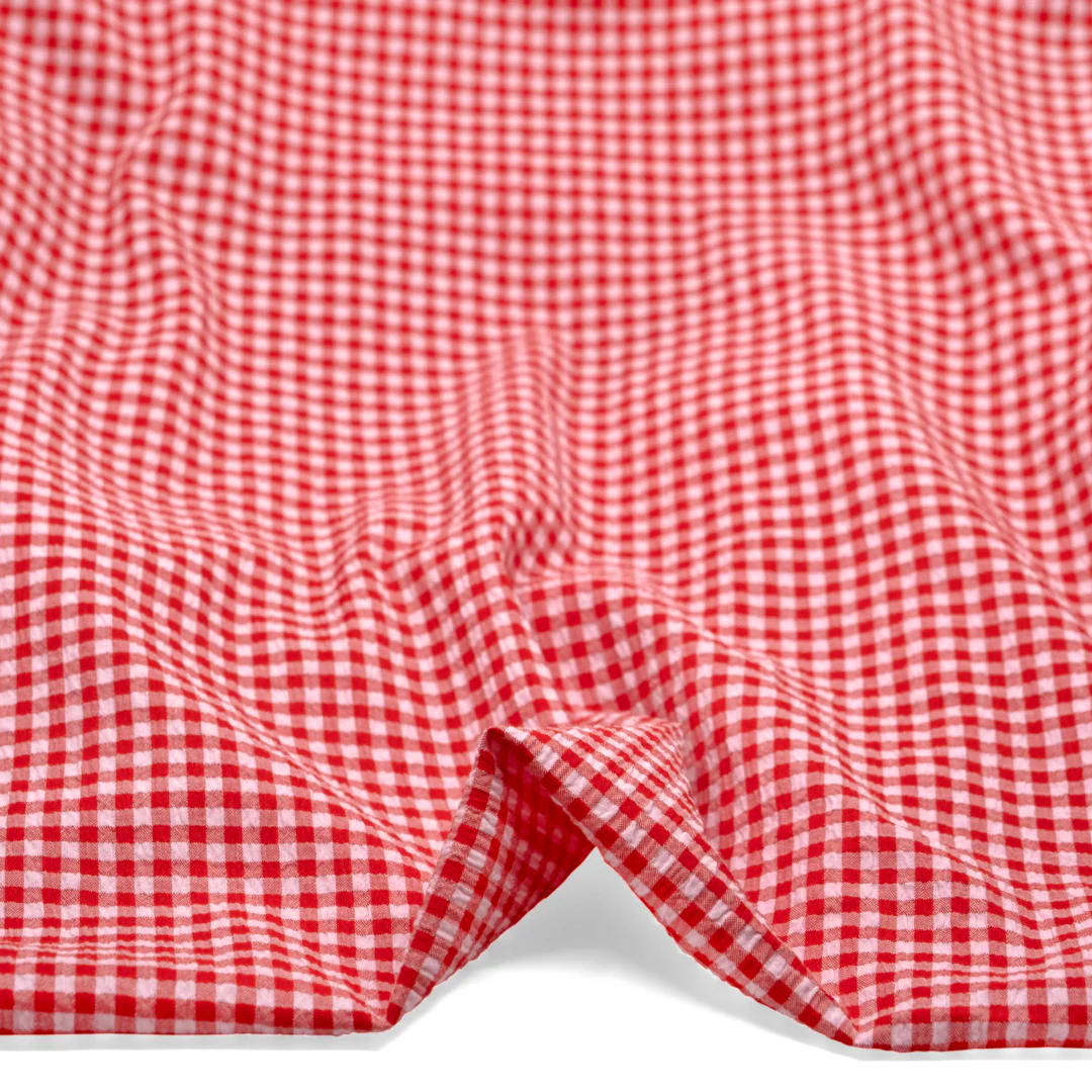 Macaron Mini Gingham Seersucker - Strawberry Shortcake - Image 2