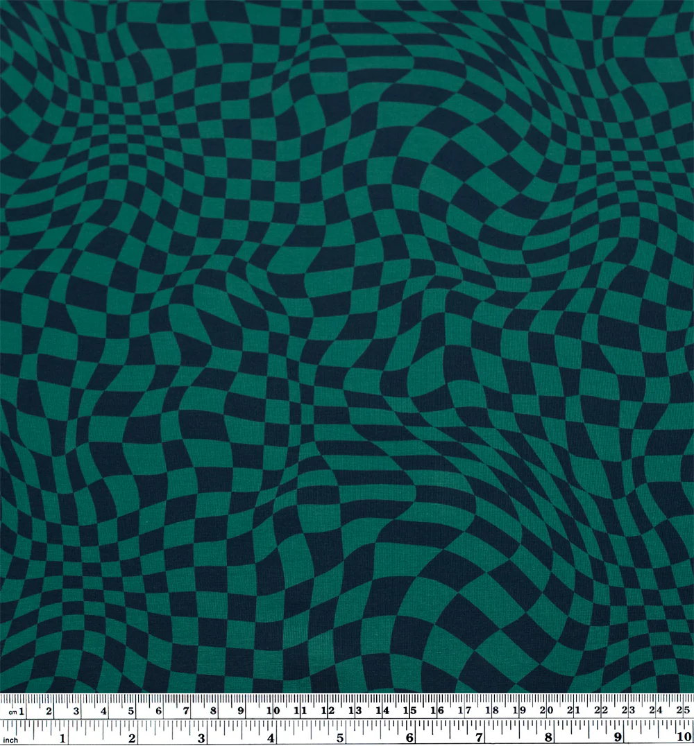 Magic Eye Organic Cotton Jersey - Beetle/Denim - Image 3