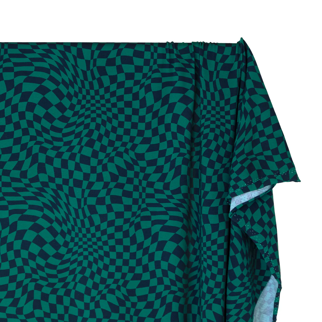 Magic Eye Organic Cotton Jersey - Beetle/Denim - Image 4
