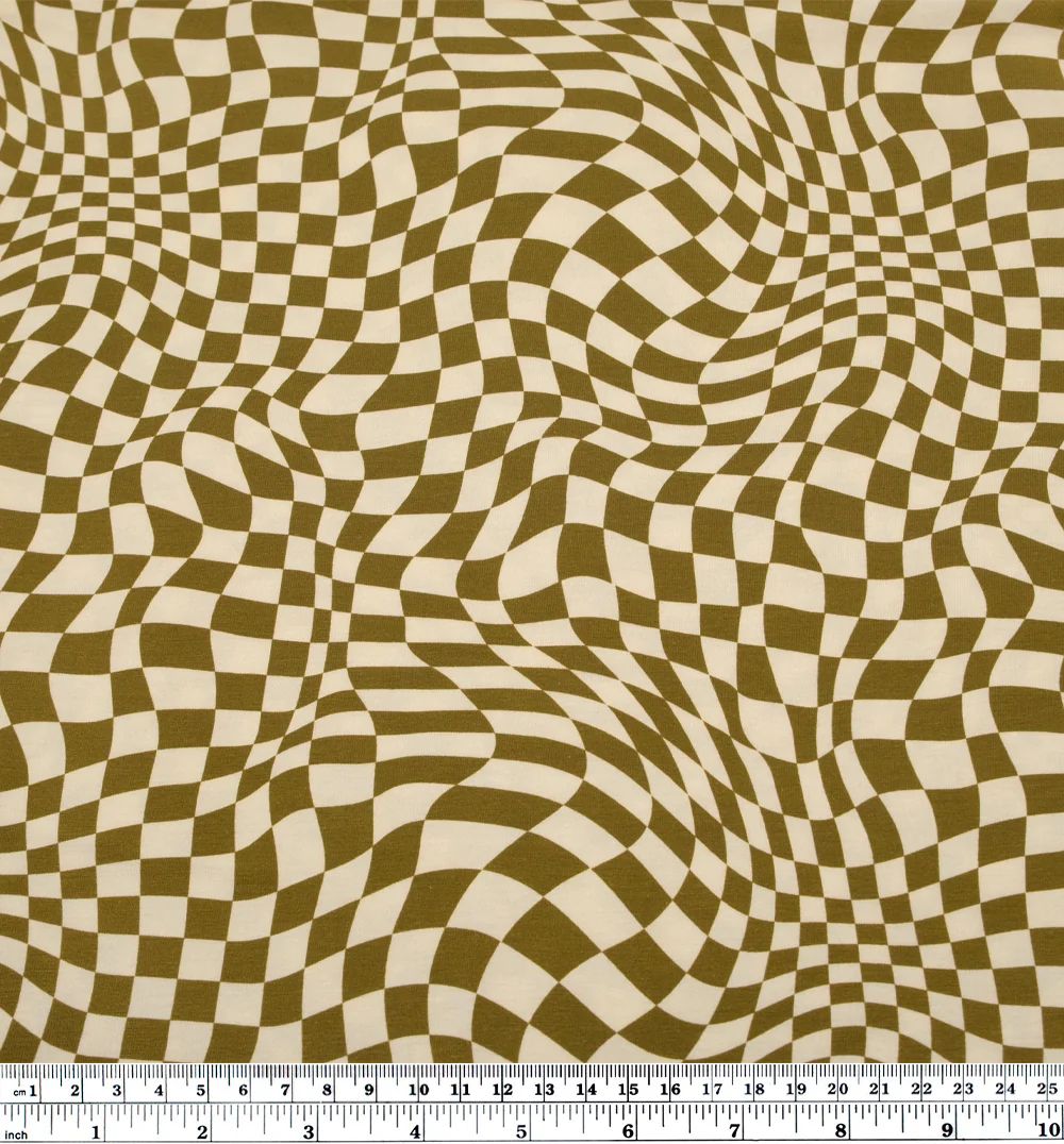 Magic Eye Organic Cotton Jersey - Cactus/Cream - Image 3