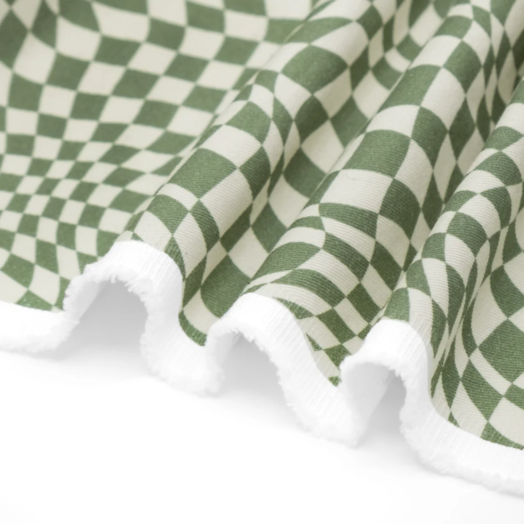 Magic Eye Printed Cotton Twill - Sage/Cream - Image 4