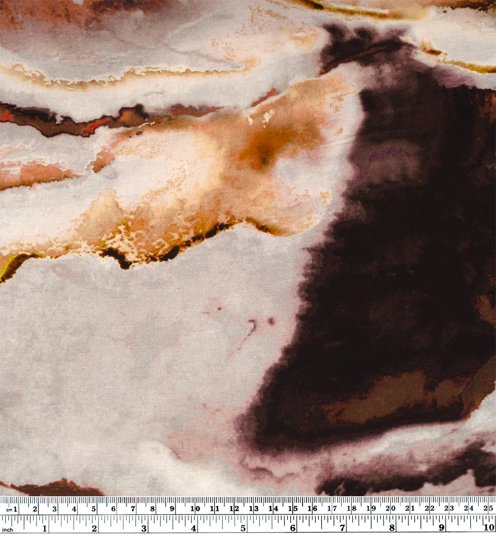 Marble Slab Viscose Satin - Platinum/Merlot - Image 4