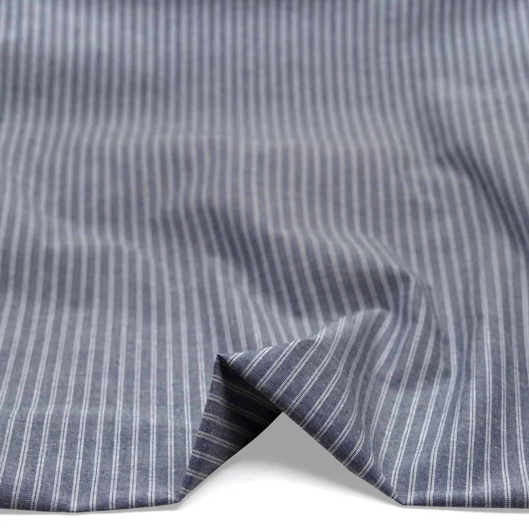 Marina Cotton Linen Chambray Shirting - Vintage Indigo - Image 2
