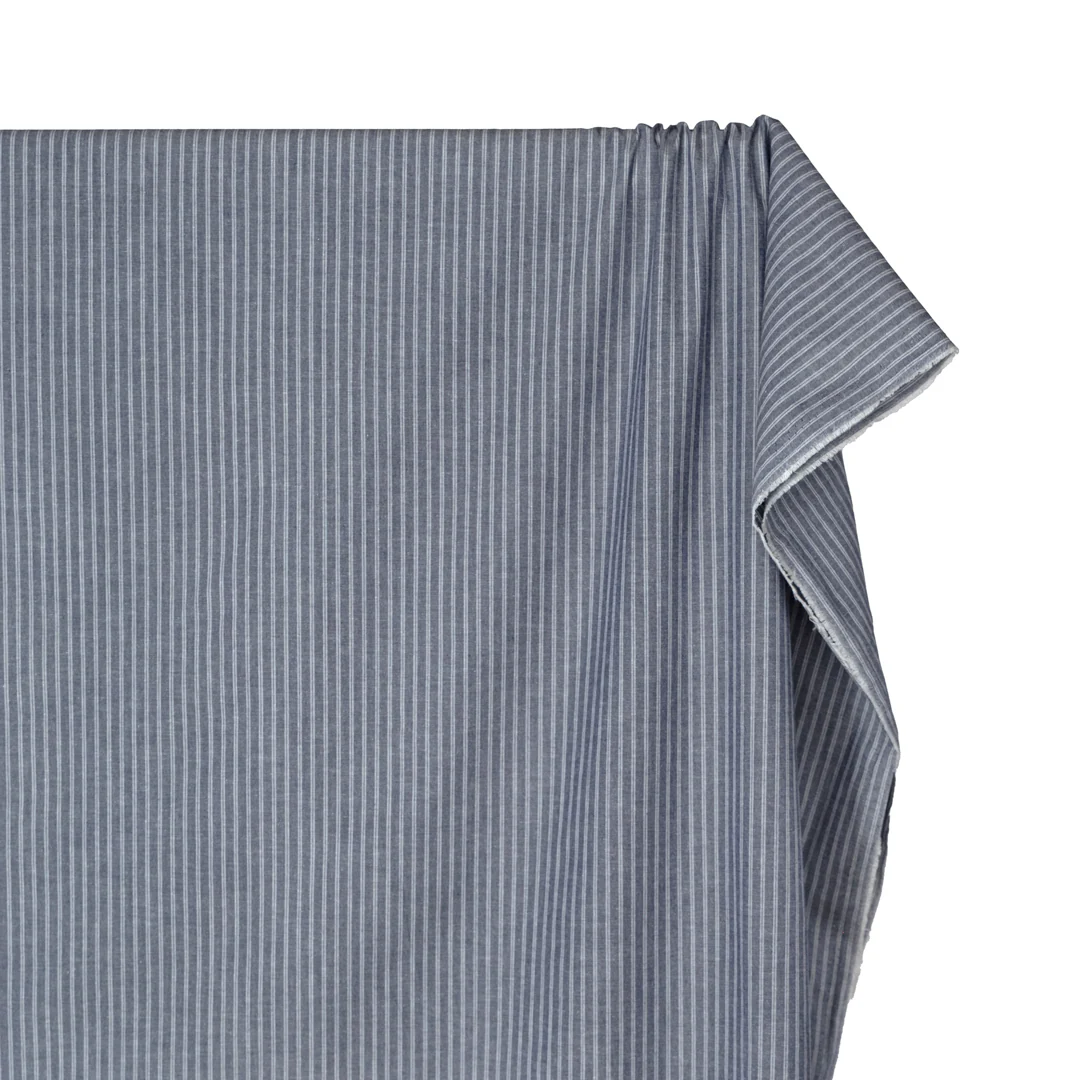 Marina Cotton Linen Chambray Shirting - Vintage Indigo - Image 4