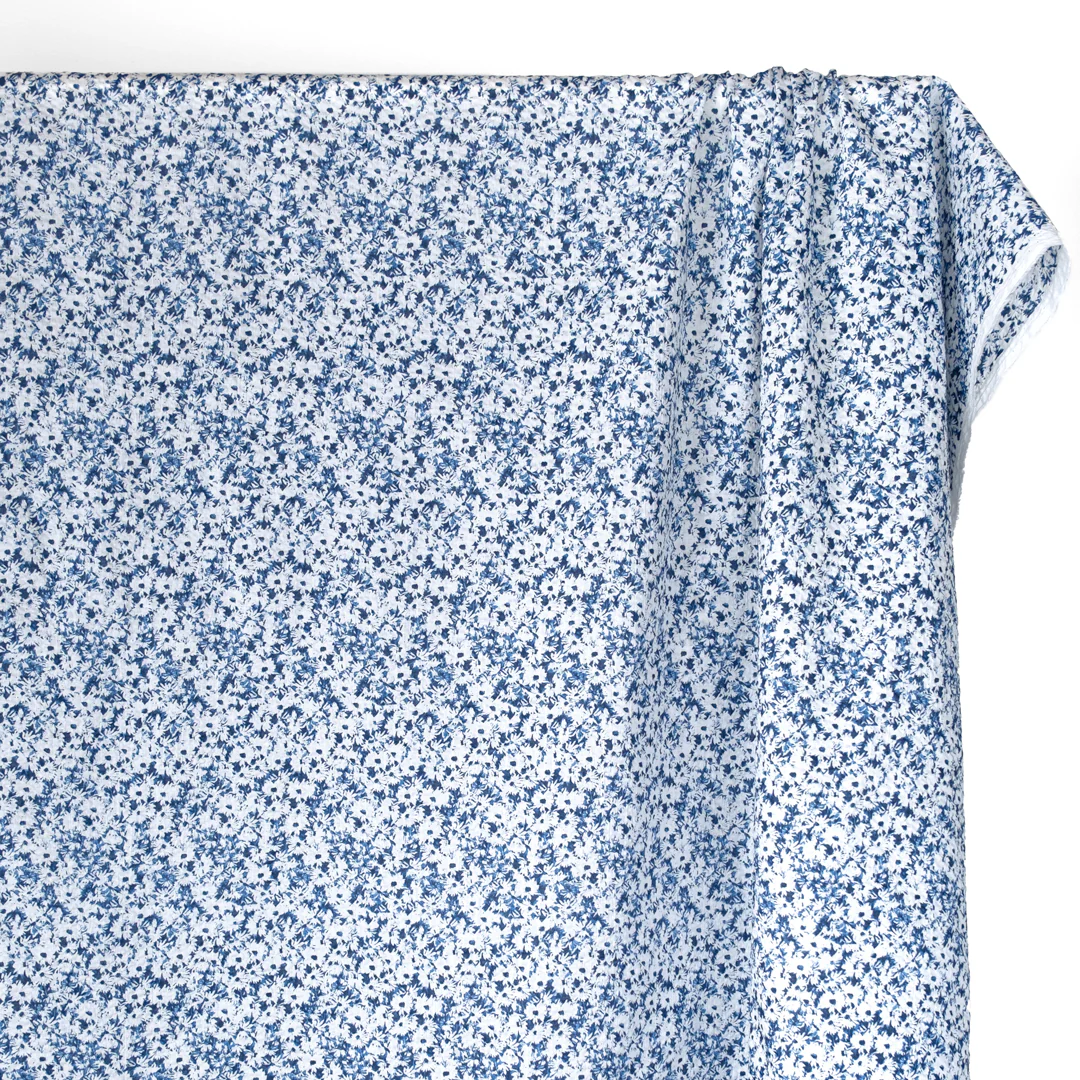 Meadow Crinkle Cotton - Sapphire/White - Image 3
