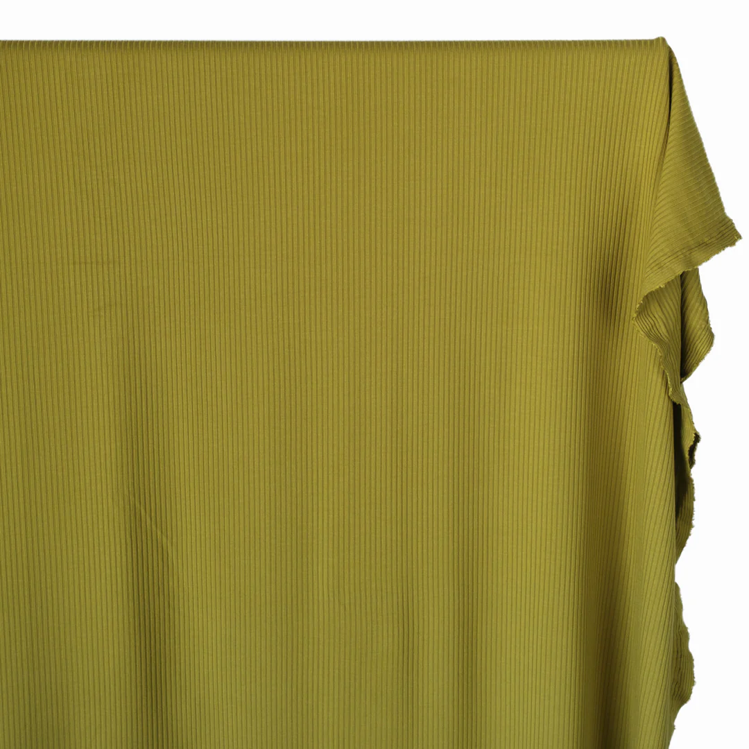 Medium Weight Bamboo Rib Knit - Avocado - Image 3