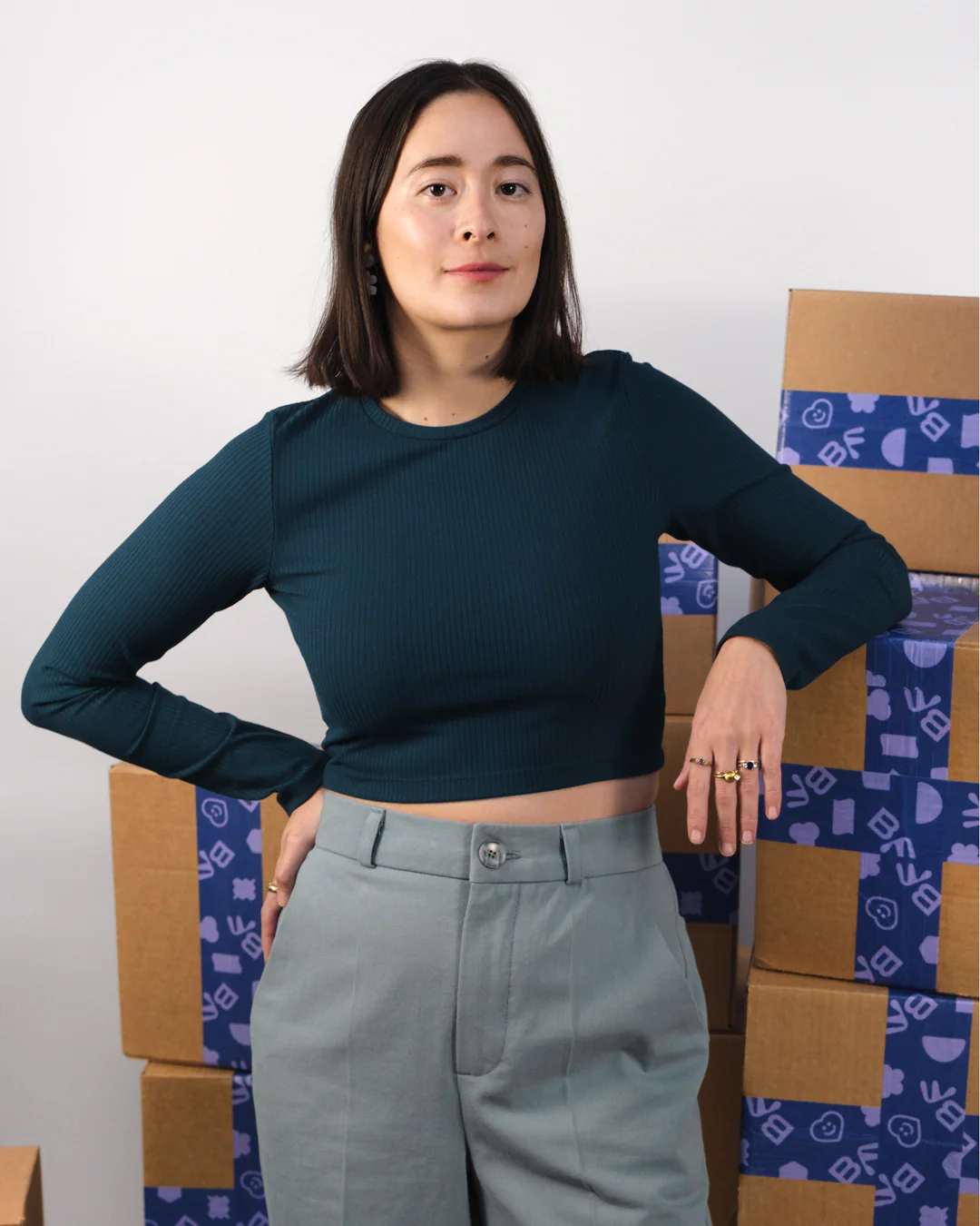 Medium Weight Bamboo Rib Knit - Avocado - Image 5