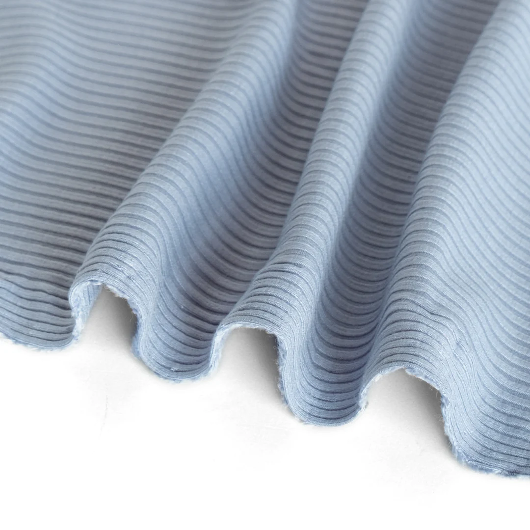 Medium Weight Bamboo Rib Knit - Baby Blue - Image 2