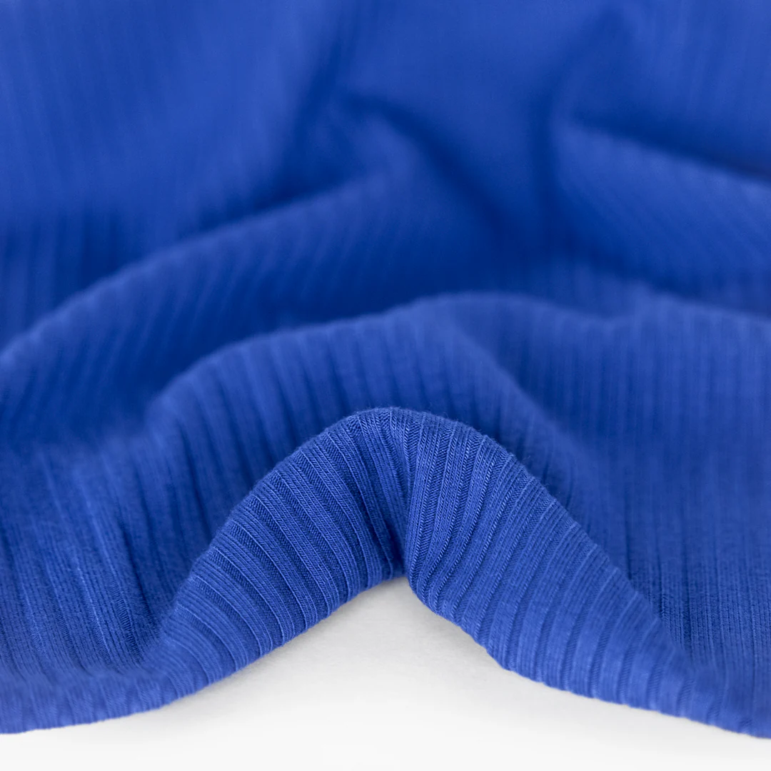 Medium Weight Bamboo Rib Knit - Cobalt
