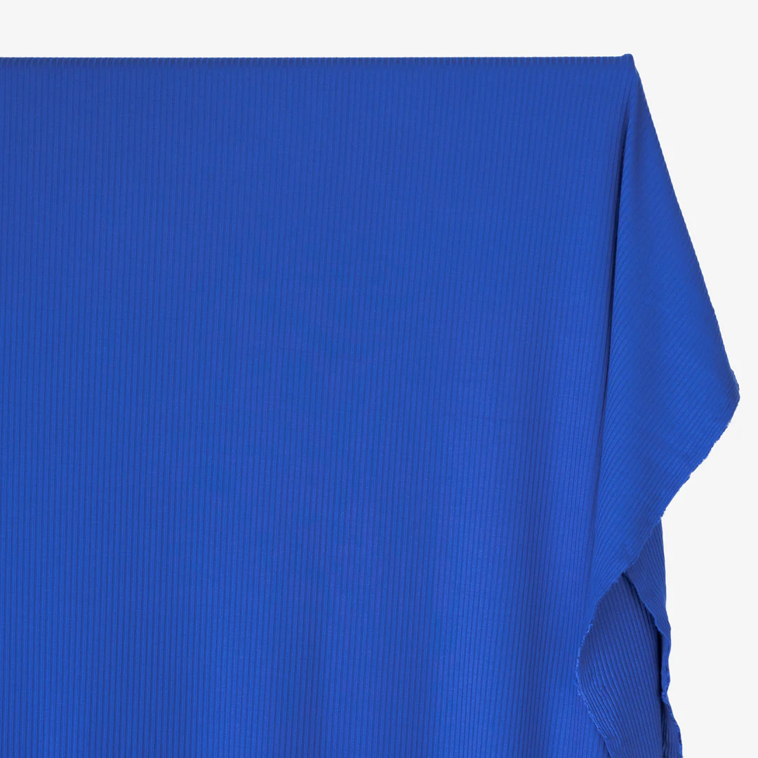 Medium Weight Bamboo Rib Knit - Cobalt - Image 3