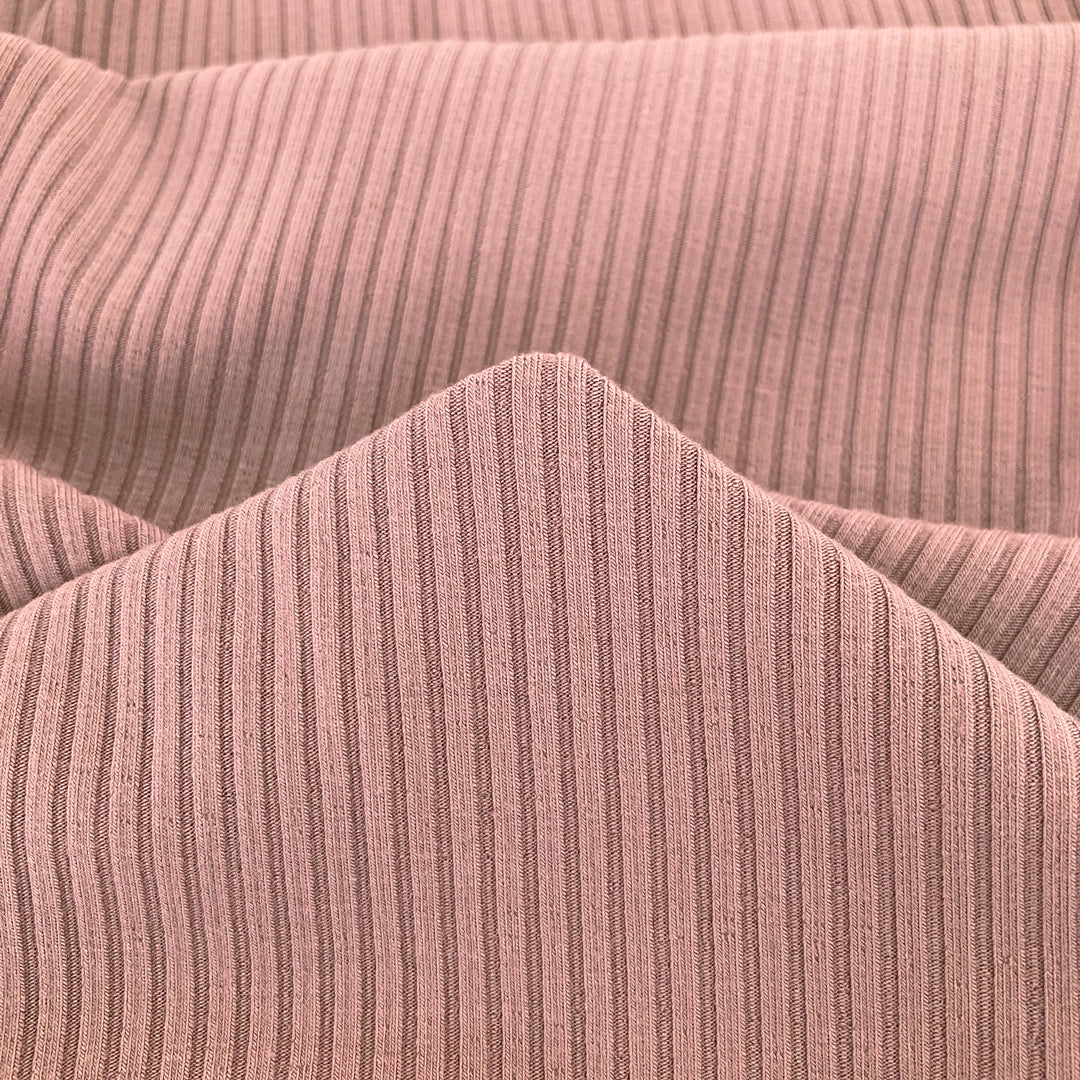 Medium Weight Bamboo Rib Knit - Dusty Petal - Image 2