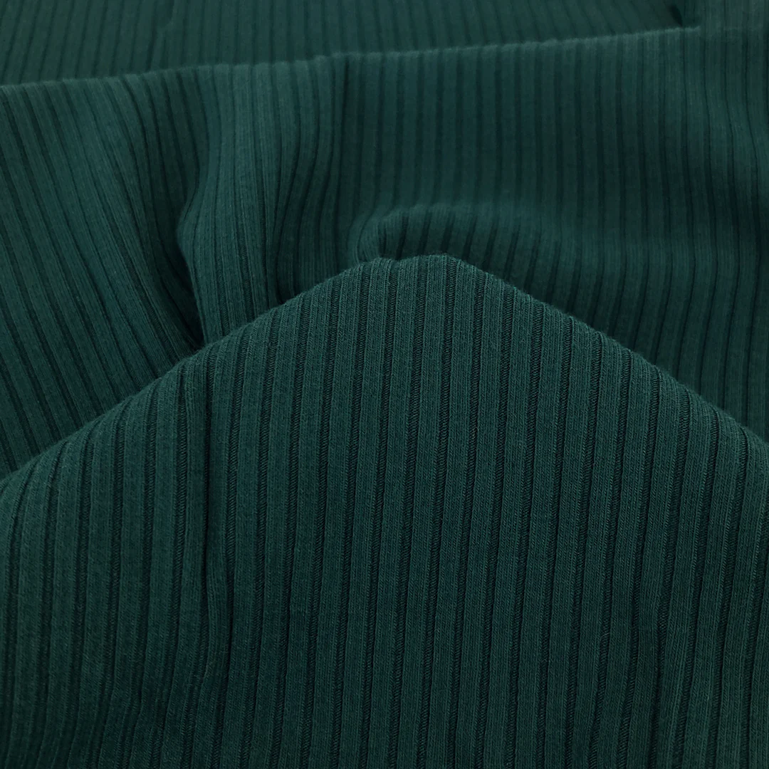 Medium Weight Bamboo Rib Knit - Peacock - Image 3