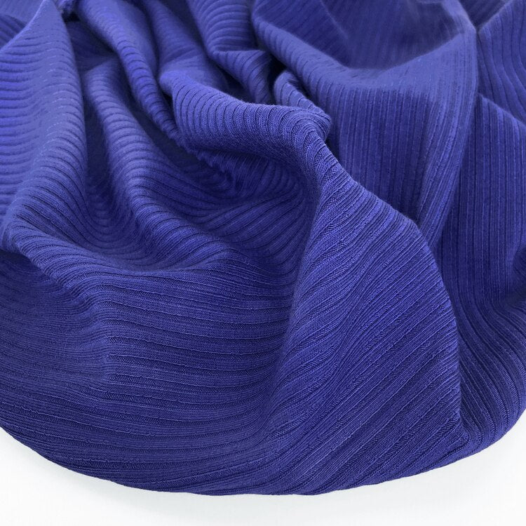 Medium Weight Bamboo Rib Knit - Royal Blue - Image 3