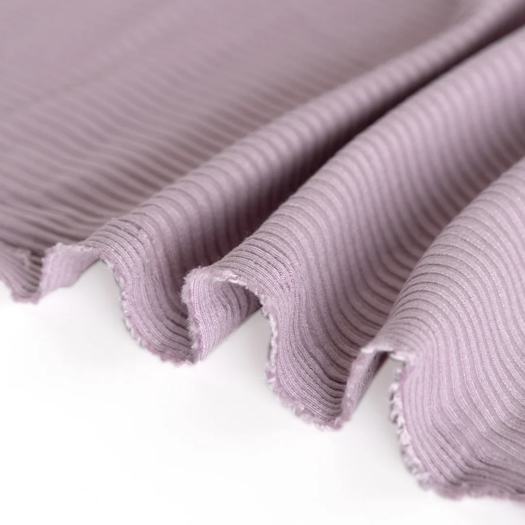 Medium Weight Bamboo Rib Knit - Wisteria - Image 2