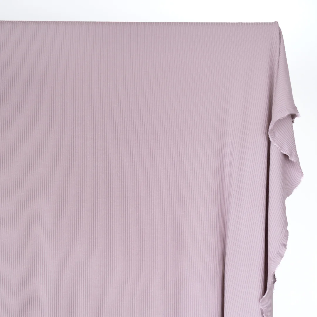 Medium Weight Bamboo Rib Knit - Wisteria - Image 3