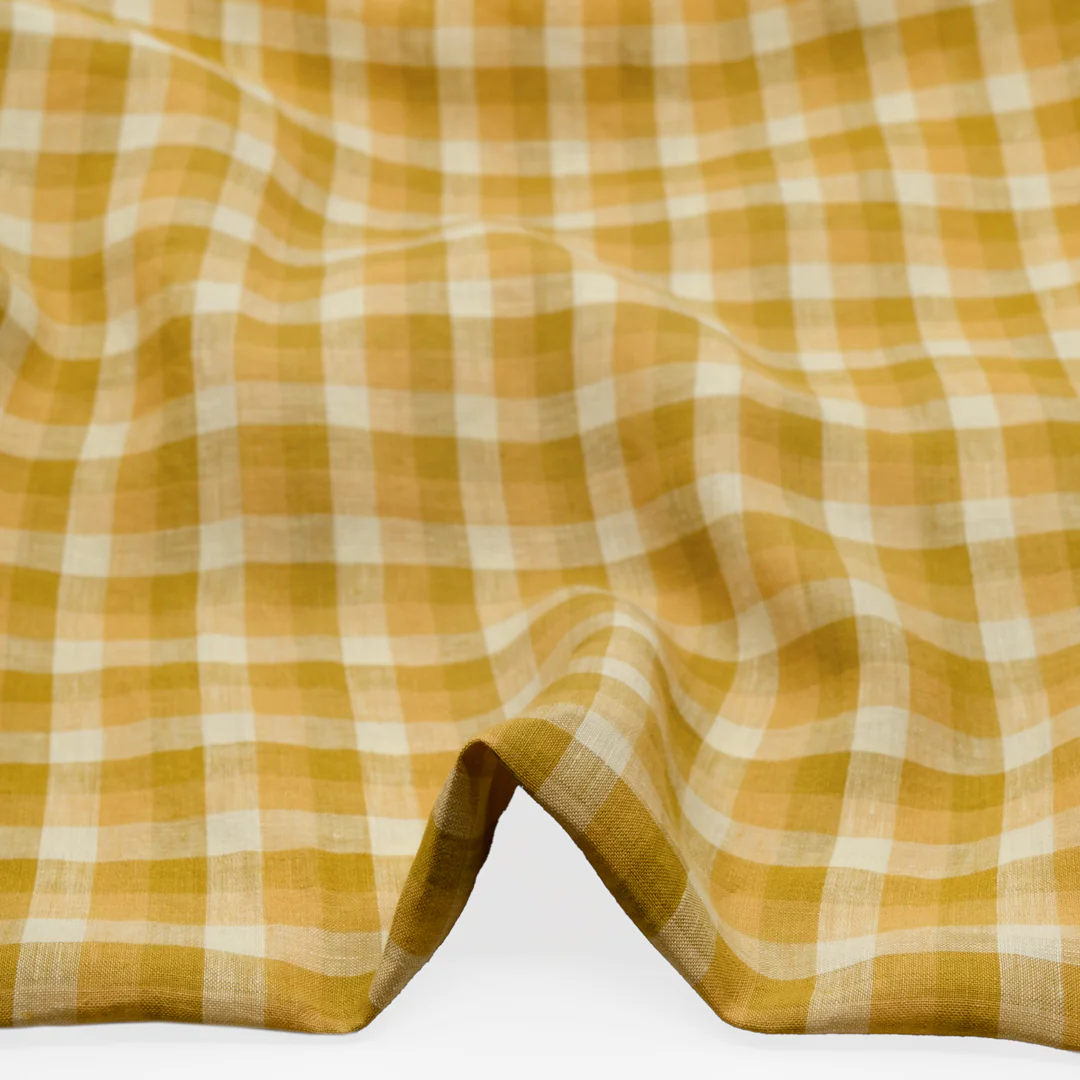Medley Check Soft Washed Linen - Honeycomb - Image 2