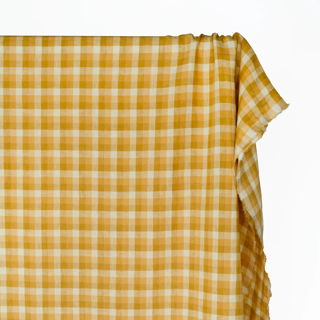 Medley Check Soft Washed Linen - Honeycomb - Image 3