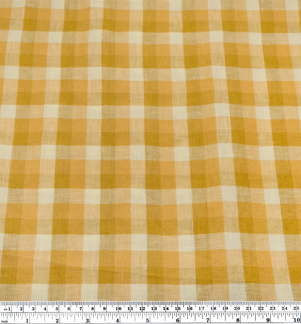 Medley Check Soft Washed Linen - Honeycomb - Image 4