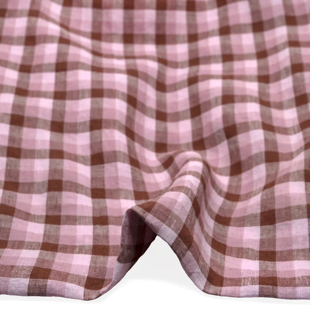 Medley Check Soft Washed Linen - Tapioca - Image 2