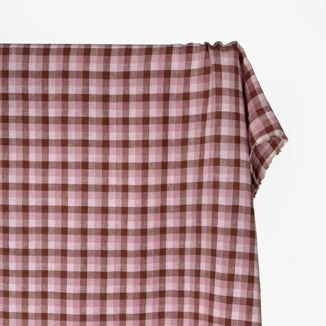 Medley Check Soft Washed Linen - Tapioca - Image 3