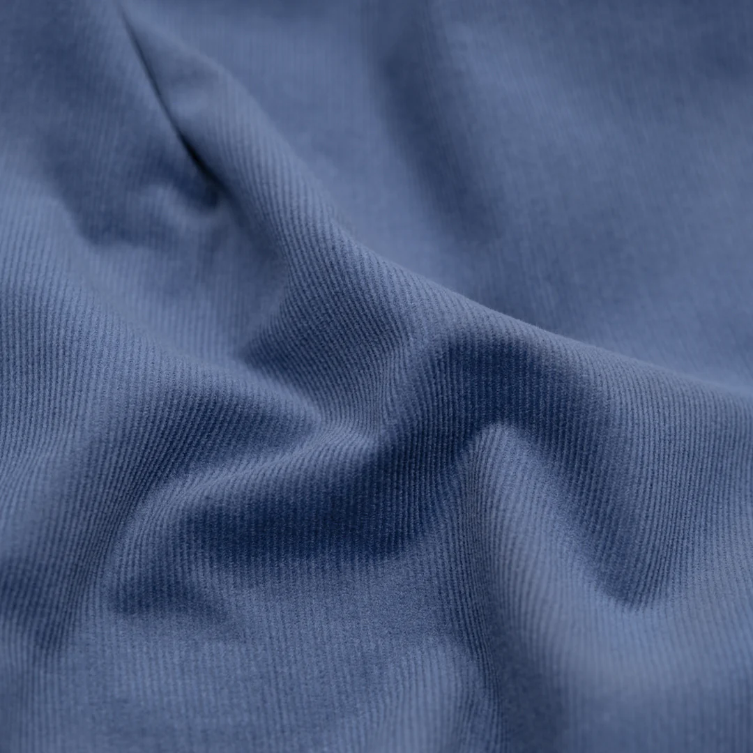Micro Cotton Corduroy Shirting - Blue Pool