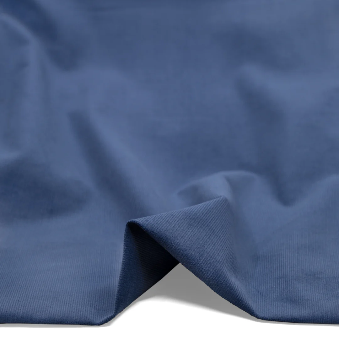 Micro Cotton Corduroy Shirting - Blue Pool - Image 2