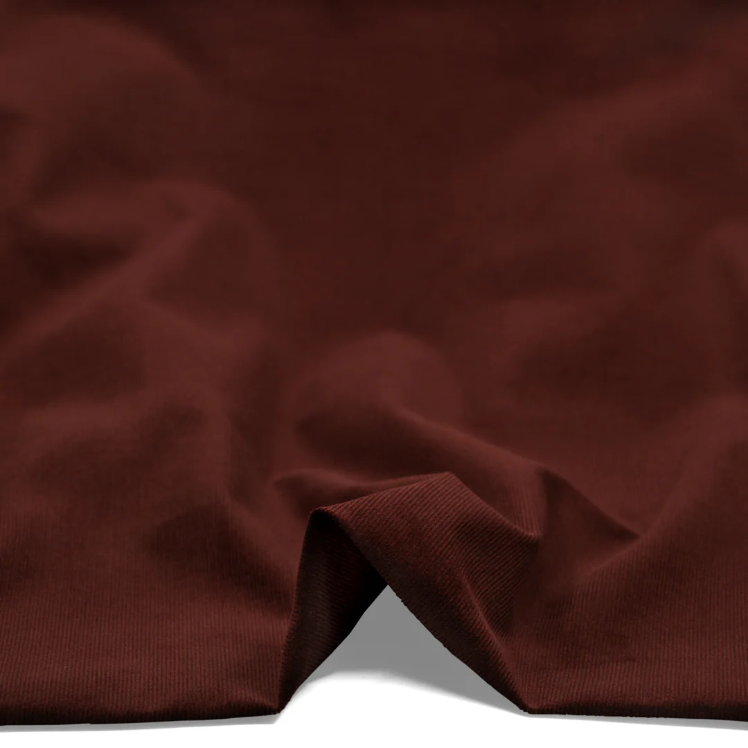 Micro Cotton Corduroy Shirting - Brick - Image 2