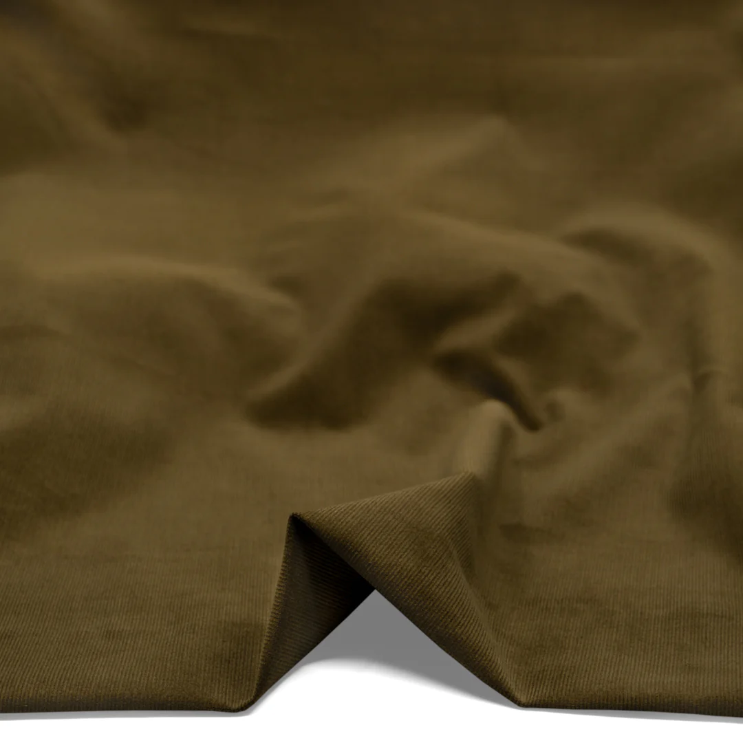 Micro Cotton Corduroy Shirting - Moss - Image 2
