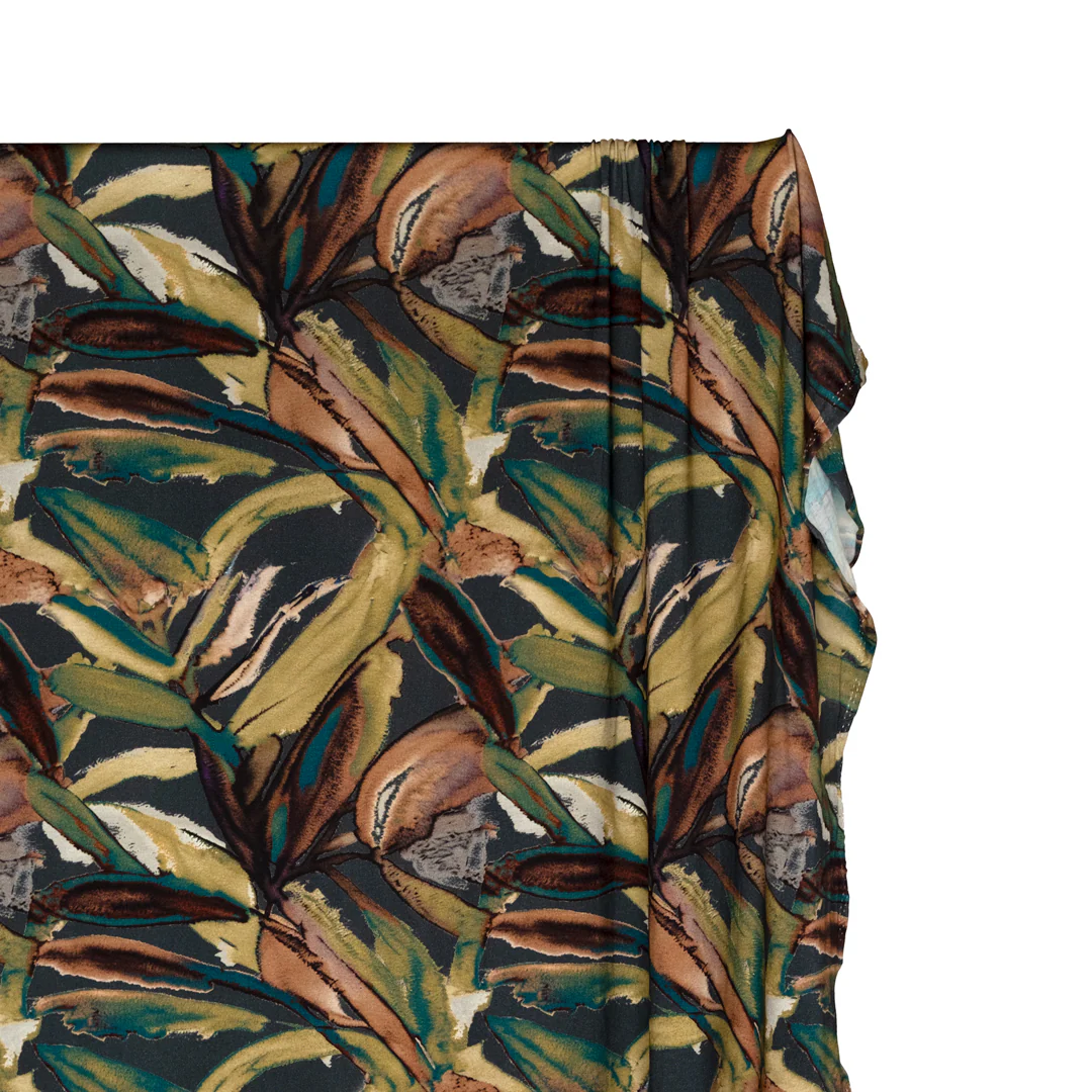 Midnight Jungle LENZING™ ECOVERO™ Jersey - Graphite/Avocado/Teal - Image 2