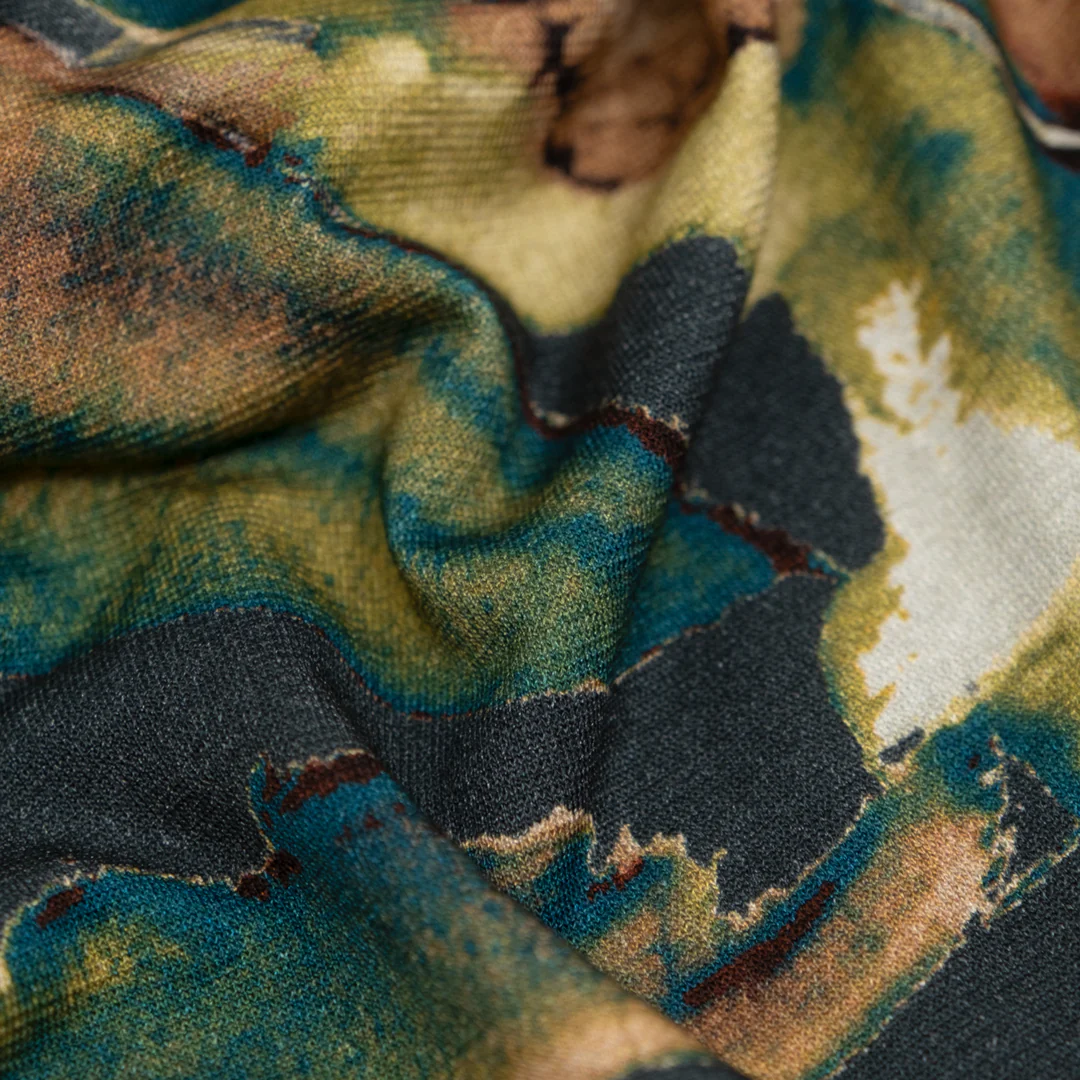 Midnight Jungle LENZING™ ECOVERO™ Jersey - Graphite/Avocado/Teal - Image 3