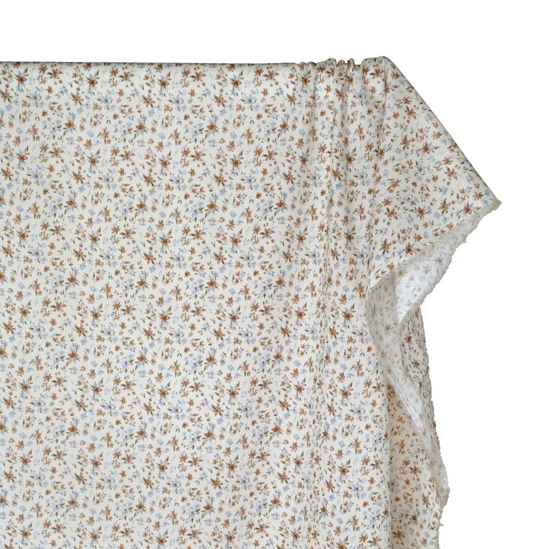 Milk & Honey Printed Cotton Lawn - Cream/Mushroom/Glacier - Image 4