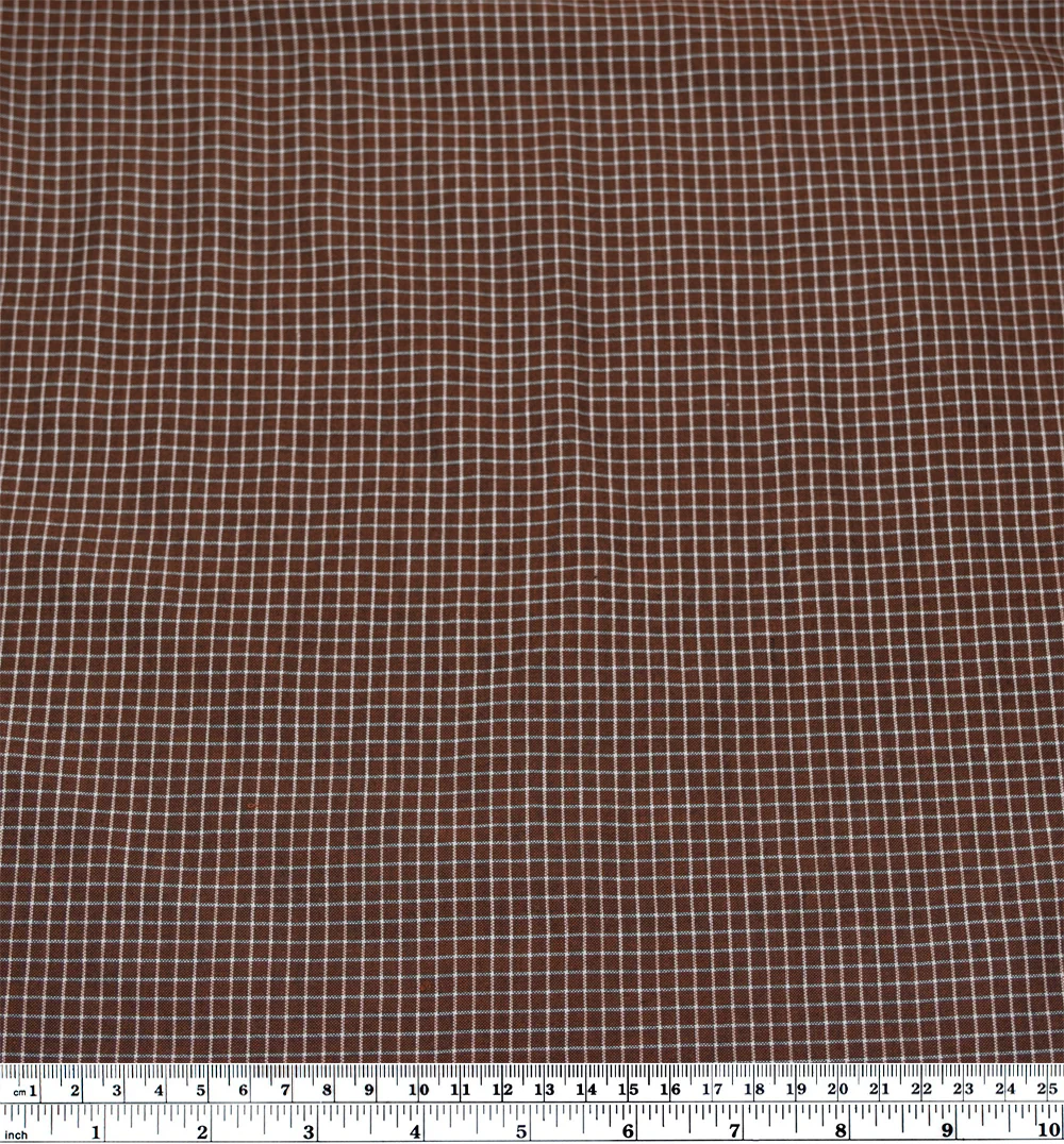 Mini Check Lightweight Handwoven Cotton - Cocoa - Image 4