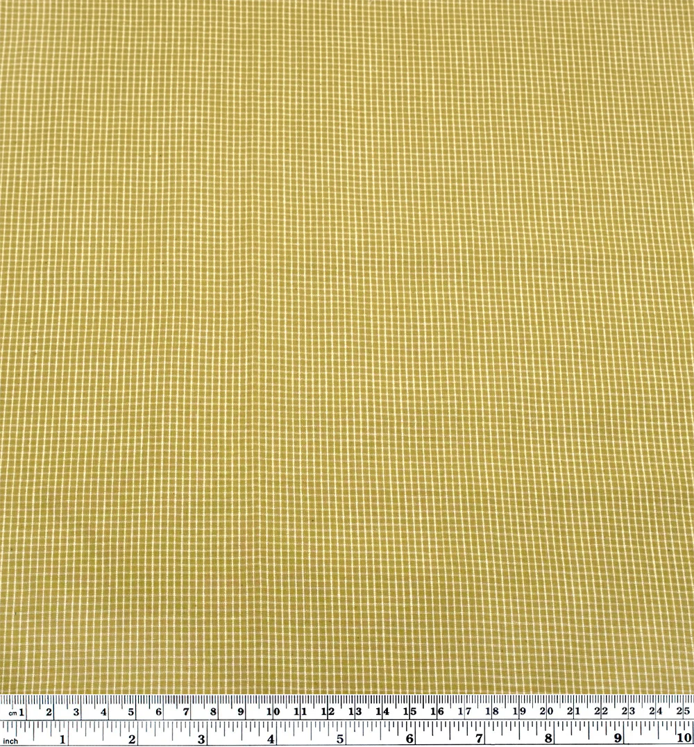 Mini Check Lightweight Handwoven Cotton - Lemongrass - Image 4